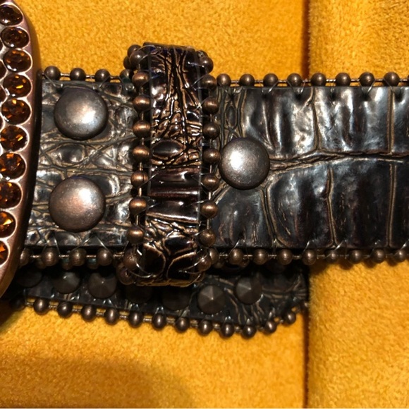Unisex Interchangeable rhinestone leather belt - Picture 4 of 5